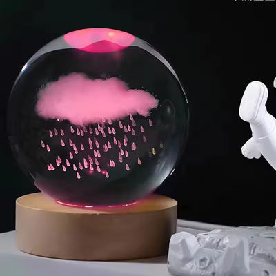 Đèn LED gỗ USB Điện Crystal Ball tượng thủ công Đứng bàn trang trí