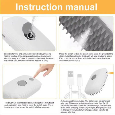 New Cute 3 In 1 Electric Spray Hair Removal Pet Grooming Comb Pet Steam Brush Cho Việc Xoa bóp Và Làm sạch