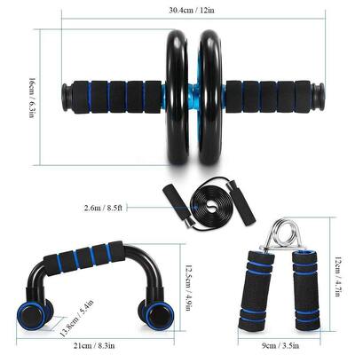 Thiết bị tập thể dục gia đình được thiết lập với Ab Roller Đẩy lên các thanh băng kháng cự nhảy dây thừng và thảm