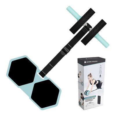 Bộ bánh xe lăn bụng đa năng với thảm đầu gối và dây kháng lực để tập luyện cơ bụng tại nhà và tập luyện toàn thân