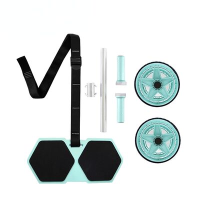 Bộ bánh xe lăn bụng đa năng với thảm đầu gối và dây kháng lực để tập luyện cơ bụng tại nhà và tập luyện toàn thân
