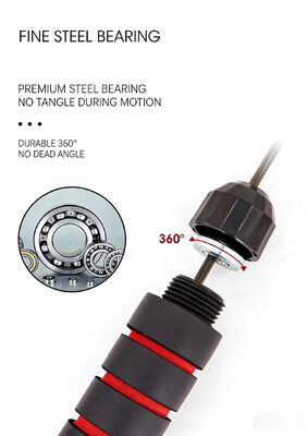 Logo tùy chỉnh thể dục nhảy dây thừng chuyên nghiệp với trọng lượng 325g và màu đen