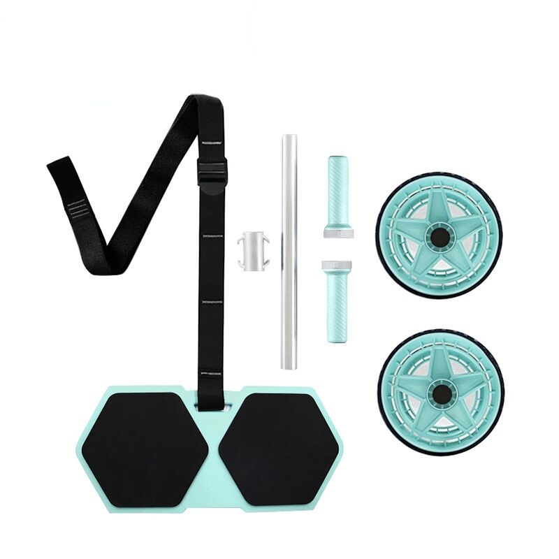 Home Fitness Ab Roller Kit với bánh xe không trượt và dây đai điều chỉnh cho tập luyện sức mạnh bụng và cốt lõi